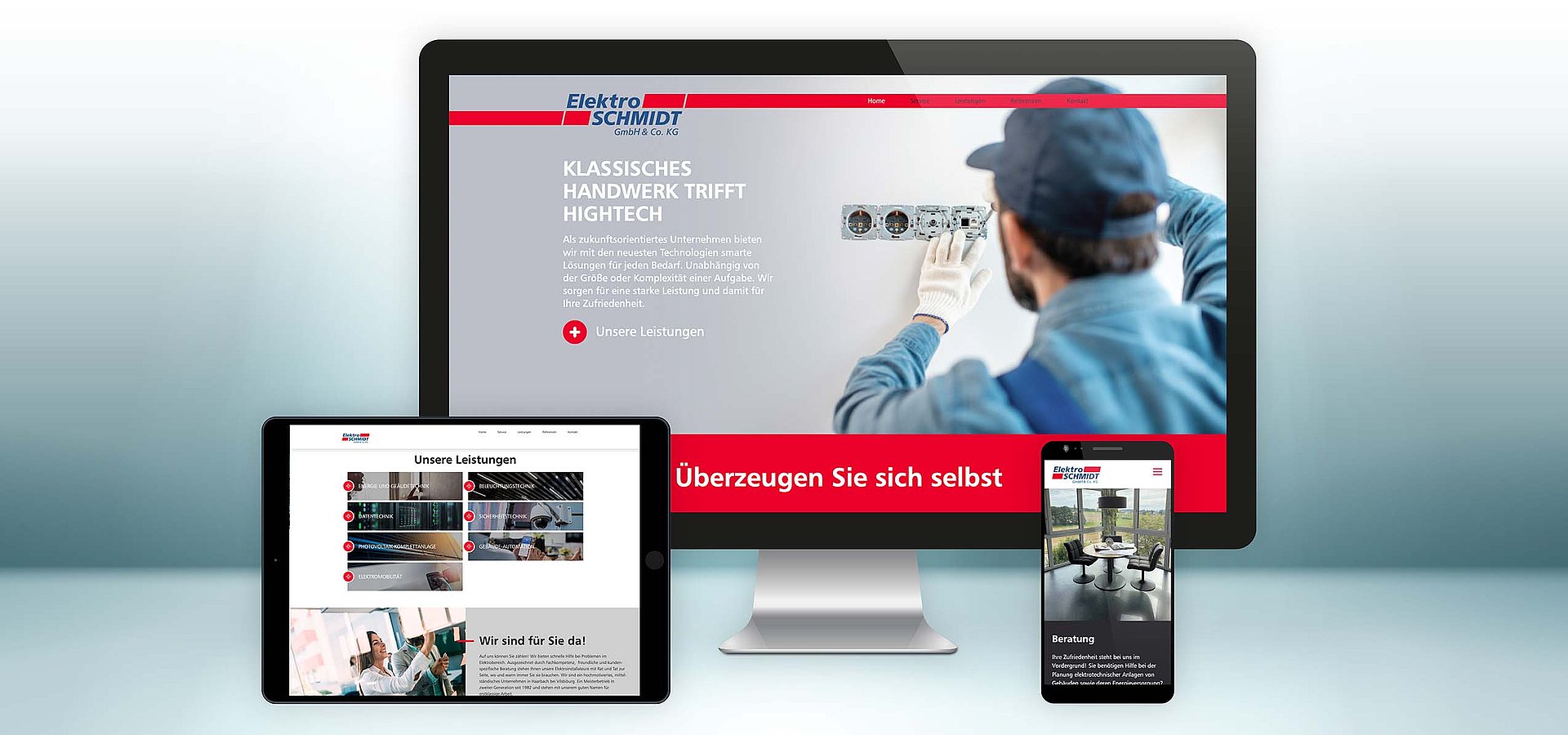 Webdesign: TYPO3 Onepager für Elektro Schmidt in Niederbayern