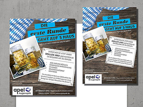 Zeitungsanzeigen: Anzeige und Kampagnenplakat für das Optikhaus Apel / 2013