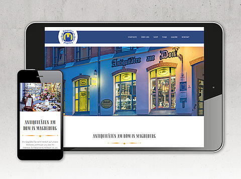 Webdesign: Webdesign für „Antiquitäten am Dom“ aus Magdeburg