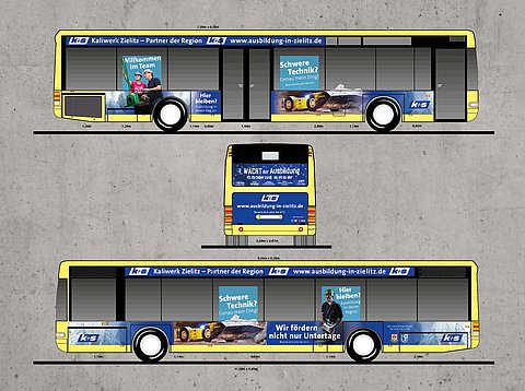 Grafikdesign: Bus der KVG Börde Bus für K+S KALI GmbH / 2018