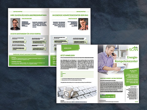 Grafikdesign: Kundencenter Flyer für die Bio-Wärme-Innovation GmbH / 2017