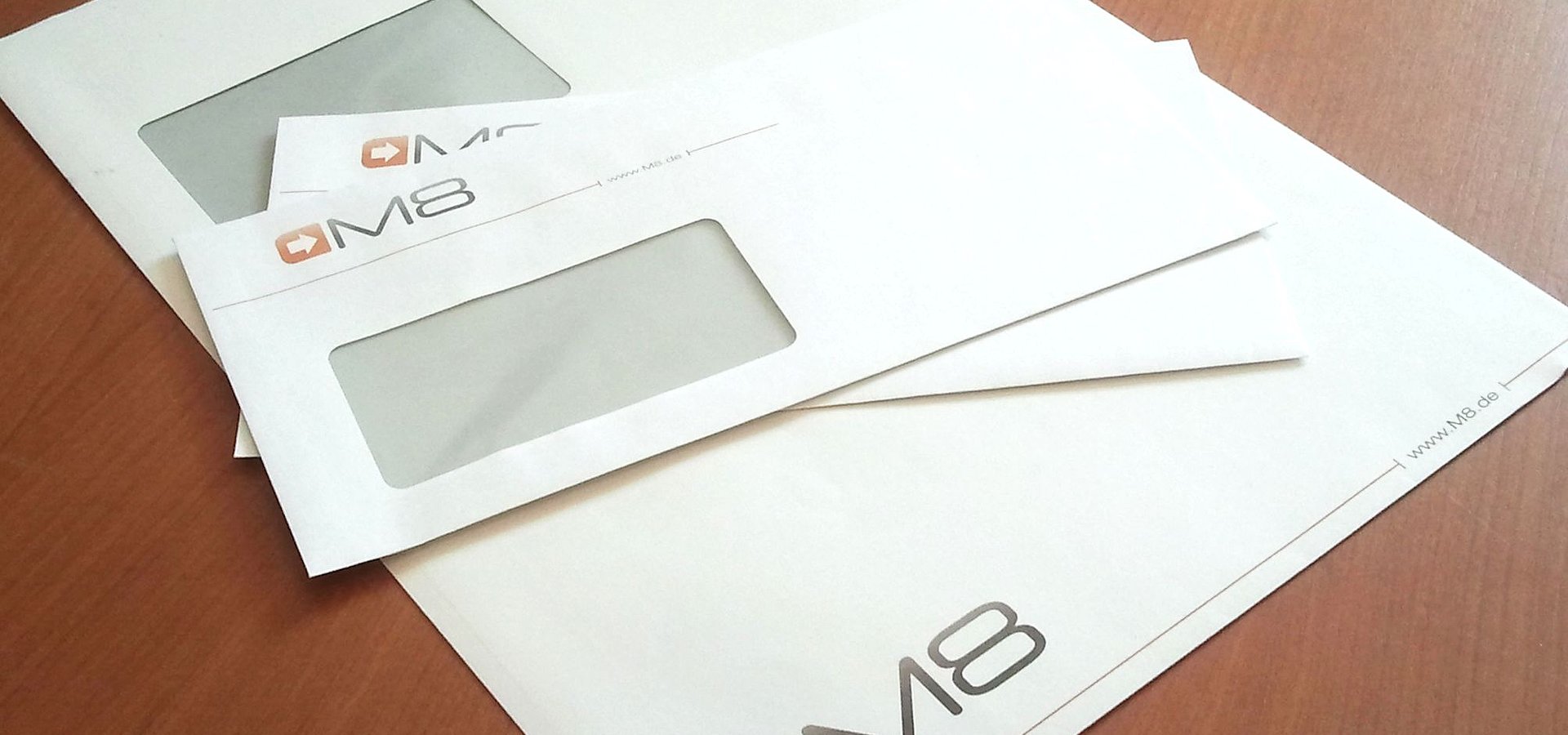 Geschäftsausstattung: Individualisierte Briefumschläge für die M8-Personalentwicklung GmbH / 2011