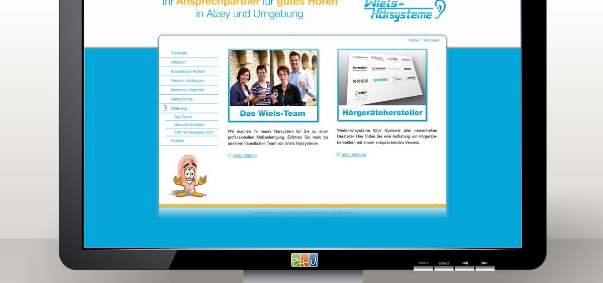 Webdesign: Webdesign für Wiels Hörsysteme, Alzey / 2011