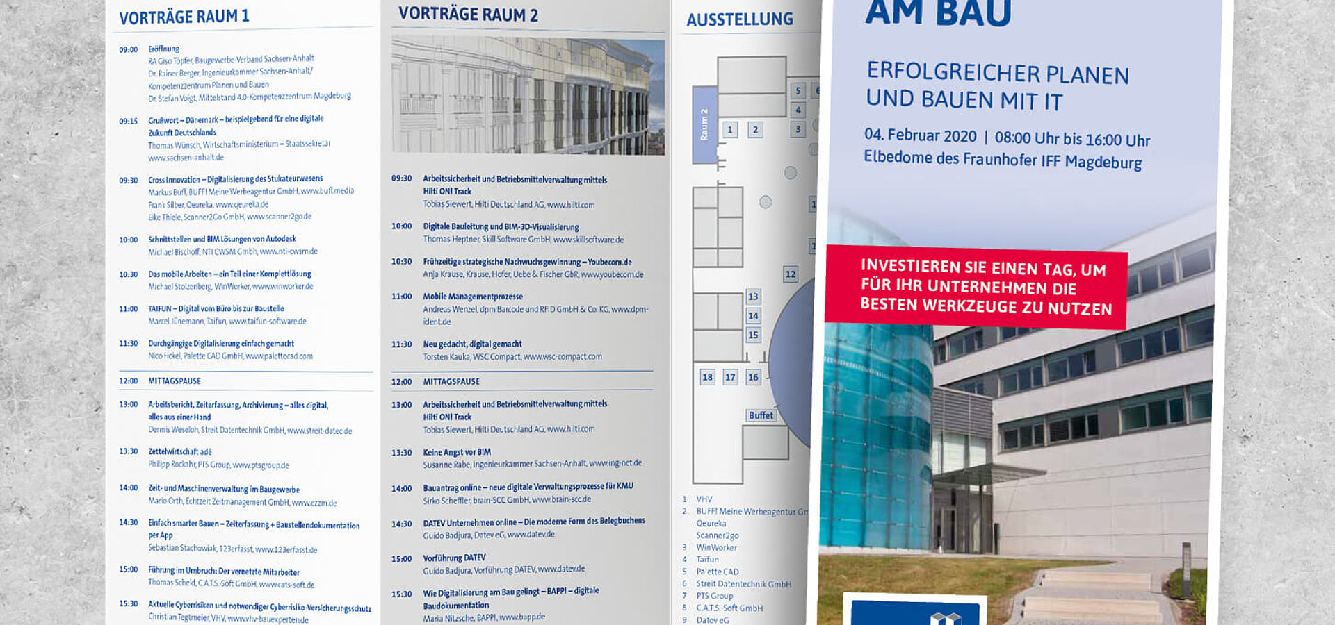 Broschüren: Veranstaltungs-Flyer für den Baugewerbeverband Sachsen-Anhalt