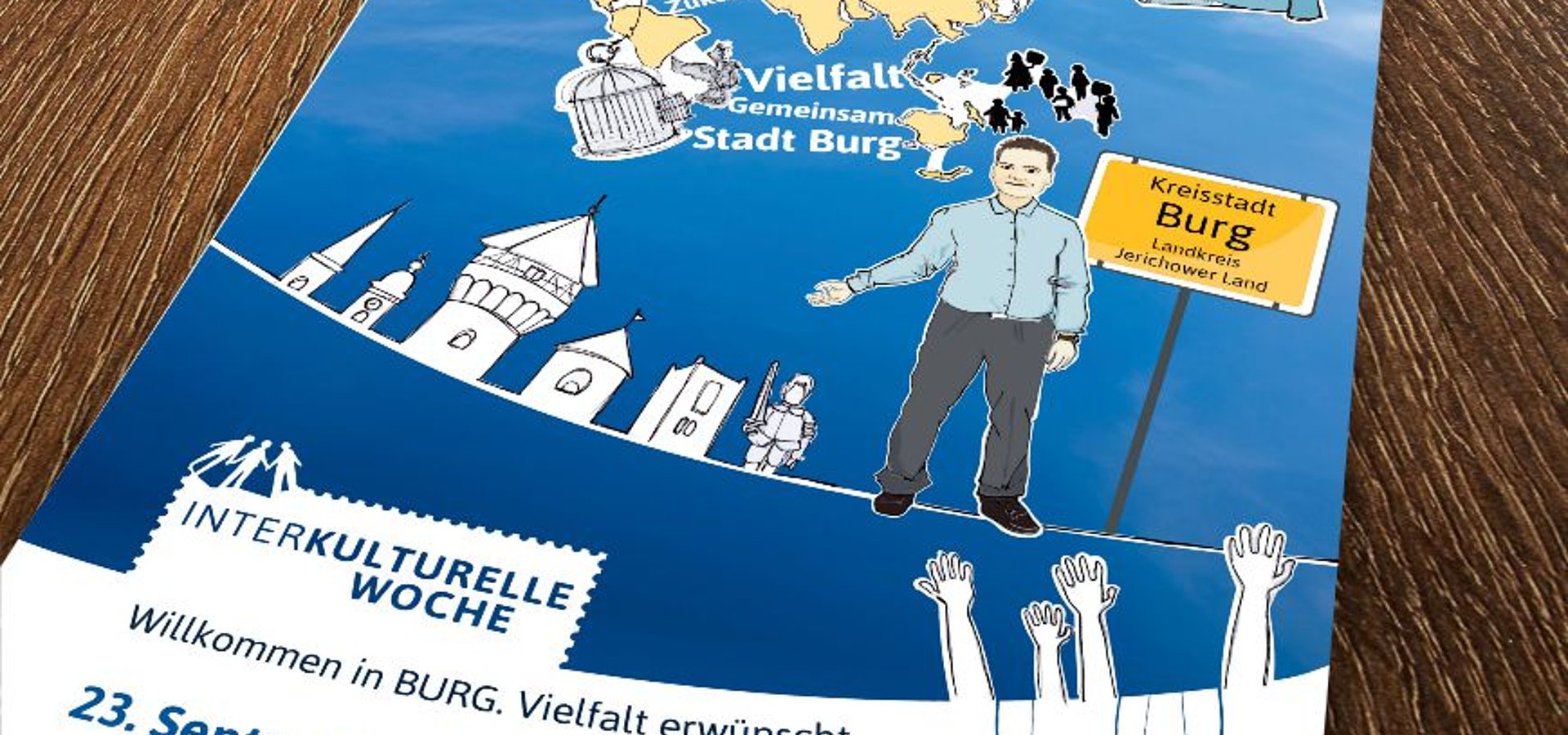 Klassische Werbung: Plakate „Interkulturelle Woche” in Burg / 2012
