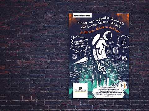 Klassische Werbung: Plakat für den Kinder- und Jugend-Kultur-Preis Sachsen-Anhalt