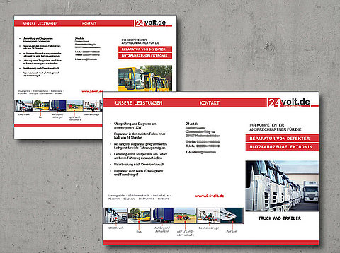 Grafikdesign: Produktspezifische Flyer für 24Volt.de / 2013