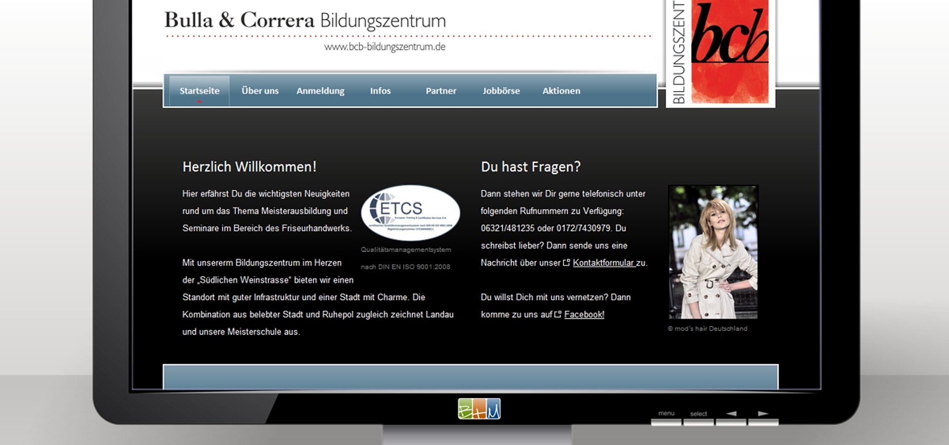 Contentproduktion: Website Bulla & Correra Bildungszentrum mit TYPO3 / 2011