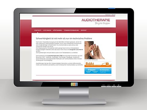Webdesign: Webdesign für Audiotherapie Brigitte Knippen / 2011