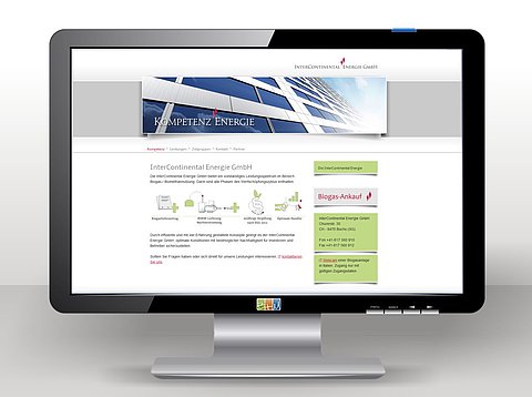 Contentproduktion: TYPO3 Website für die InterContinental Energie GmbH / 2013