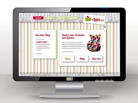 Webdesign: TYPO3 Website für die Nähmanufaktur Apfelrot GbR / 2013