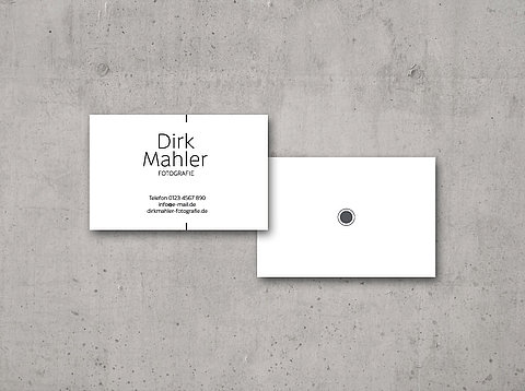 Geschäftsausstattung: Visitenkarte für Fotograf Dirk Mahler / 2018