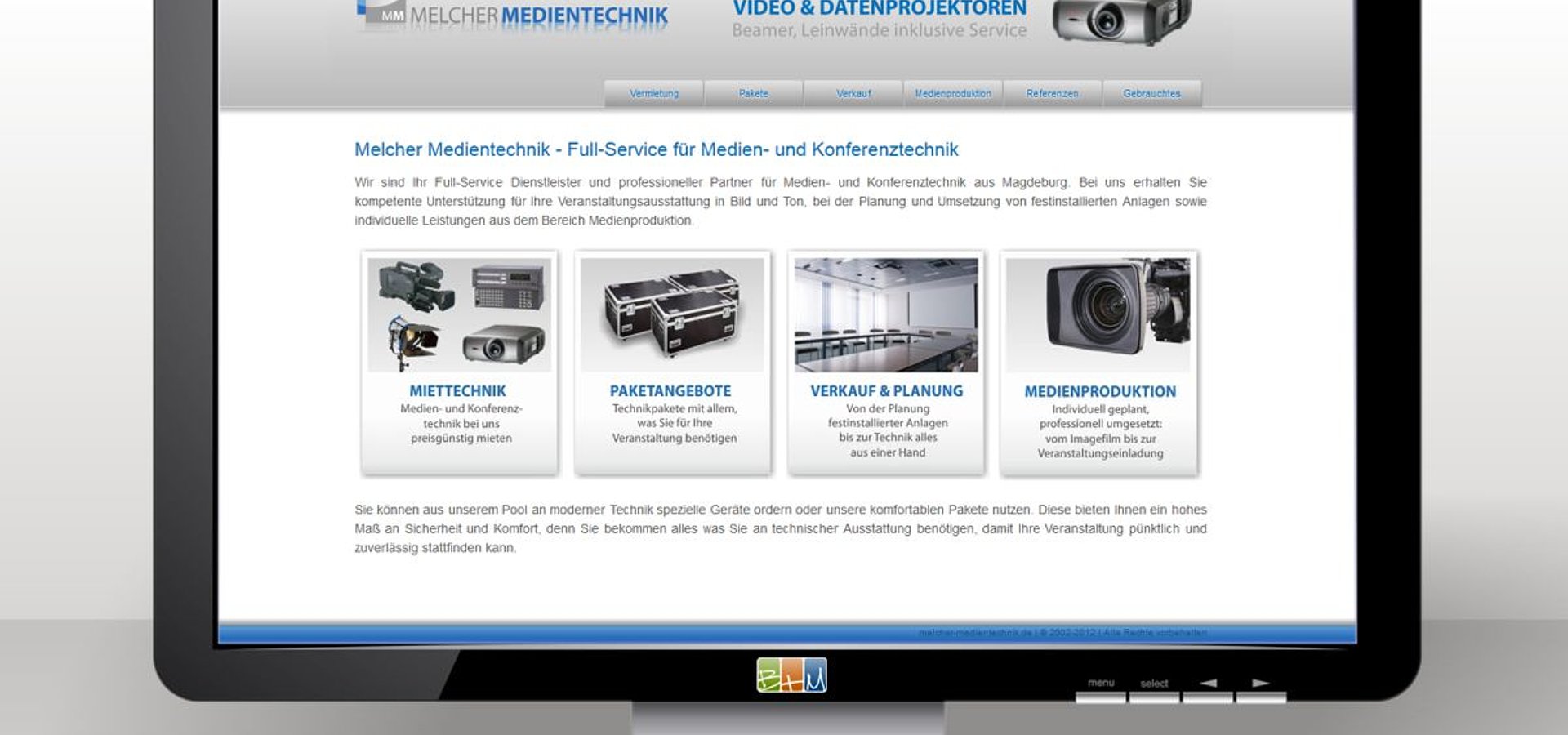 Webdesign: TYPO3 Internetseite für Melcher Medientechnik / 2011