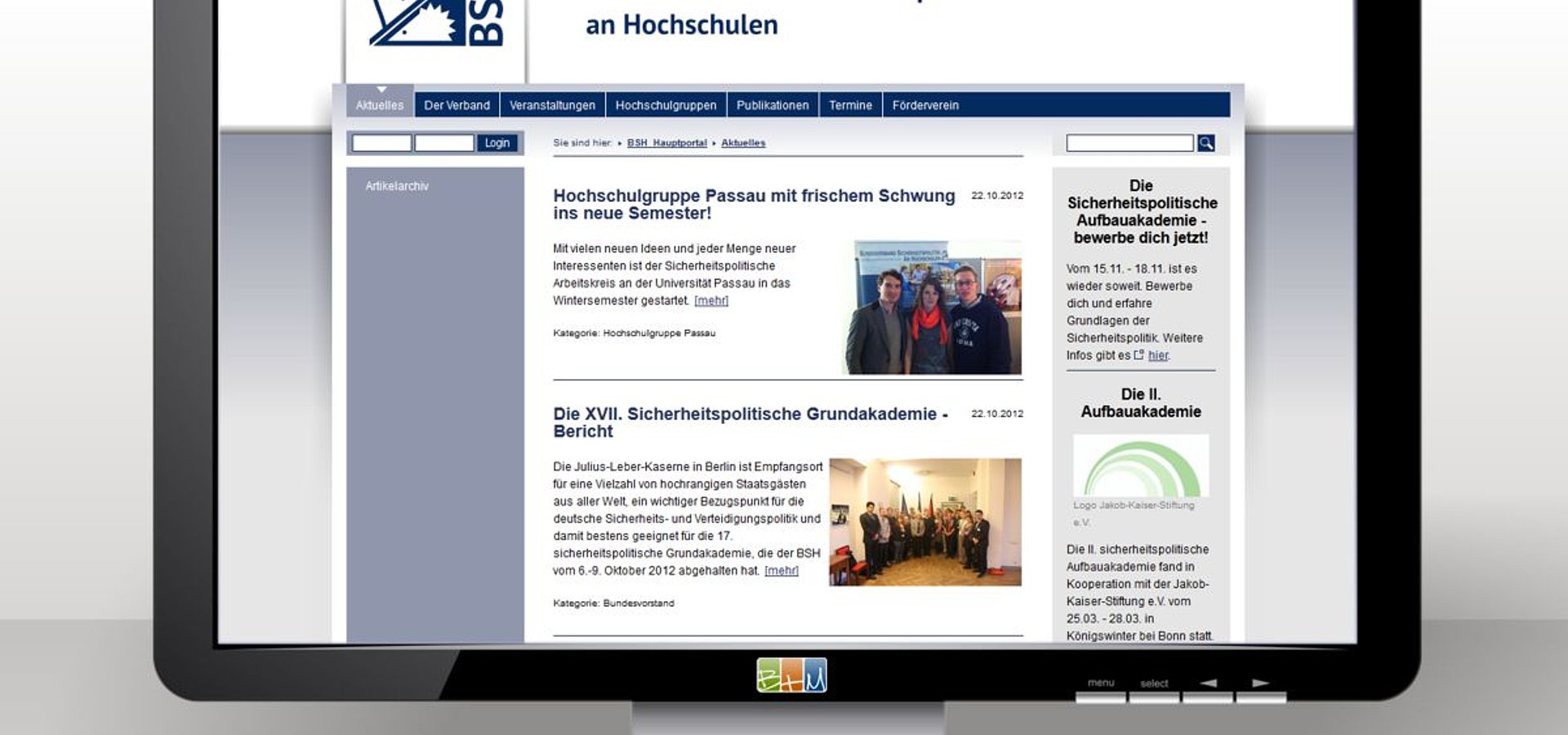 Webdesign: Webportal für sicherheitspolitik.de / 2011